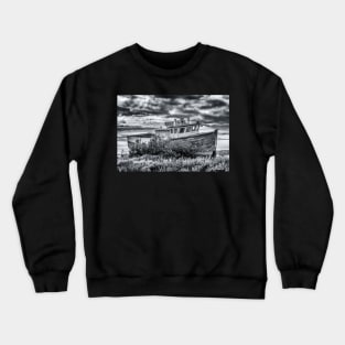 Old Fishing Boat in the Fishing Village of, Marie Joseph, Nova Scotia Crewneck Sweatshirt